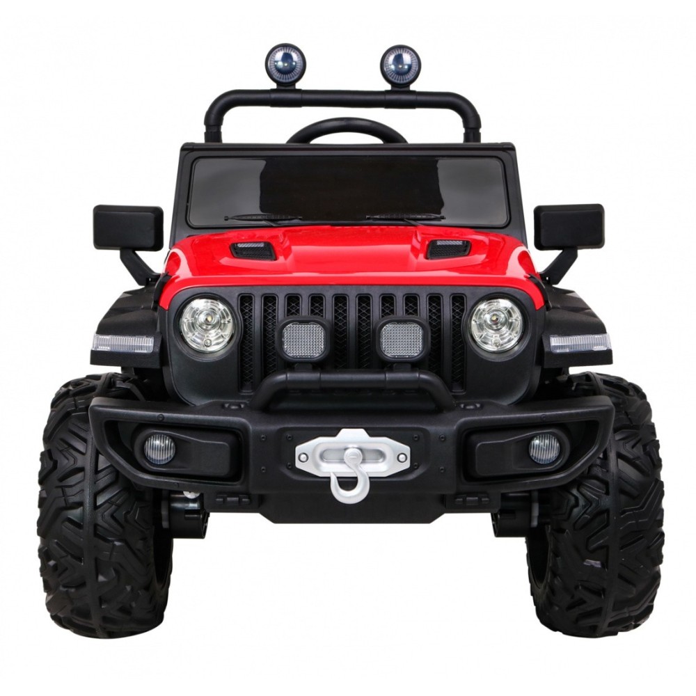 JOKO Elektrické autíčko Jeep 4x4 Master Of Terain, penové kolesá, kožené sedadlo, červené
