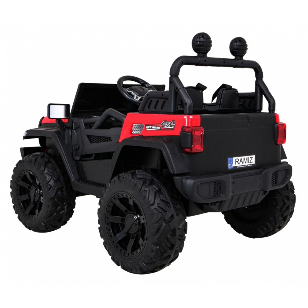 JOKO Elektrické autíčko Jeep 4x4 Master Of Terain, penové kolesá, kožené sedadlo, červené