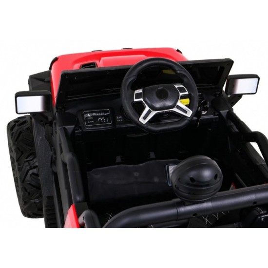 JOKO Elektrické autíčko Jeep 4x4 Master Of Terain, penové kolesá, kožené sedadlo, červené