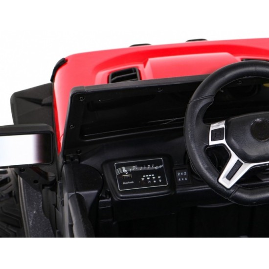 JOKO Elektrické autíčko Jeep 4x4 Master Of Terain, penové kolesá, kožené sedadlo, červené
