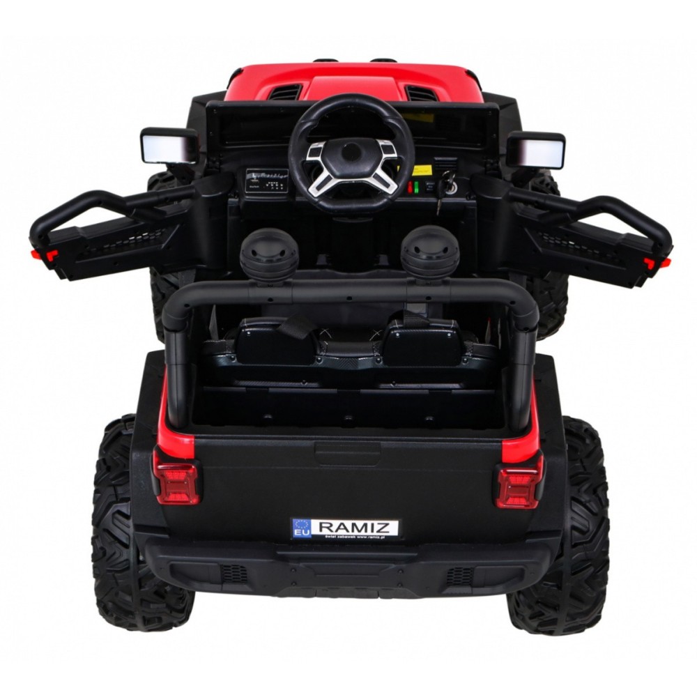 JOKO Elektrické autíčko Jeep 4x4 Master Of Terain, penové kolesá, kožené sedadlo, červené