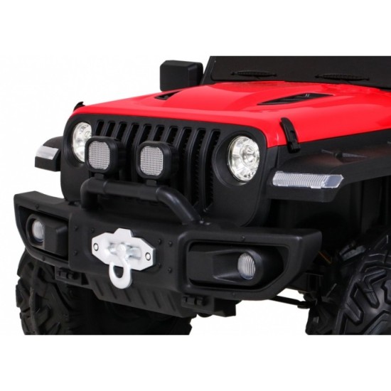 JOKO Elektrické autíčko Jeep 4x4 Master Of Terain, penové kolesá, kožené sedadlo, červené
