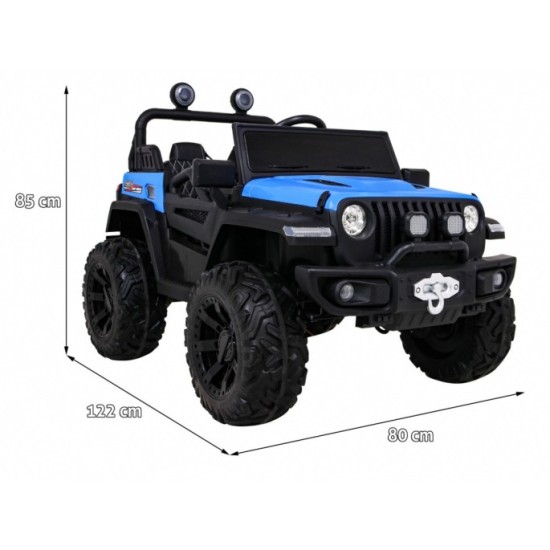 JOKO Elektrické autíčko Jeep 4x4 Master Of Terain, penové kolesá, kožené sedadlo, modré