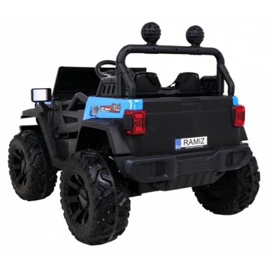 JOKO Elektrické autíčko Jeep 4x4 Master Of Terain, penové kolesá, kožené sedadlo, modré