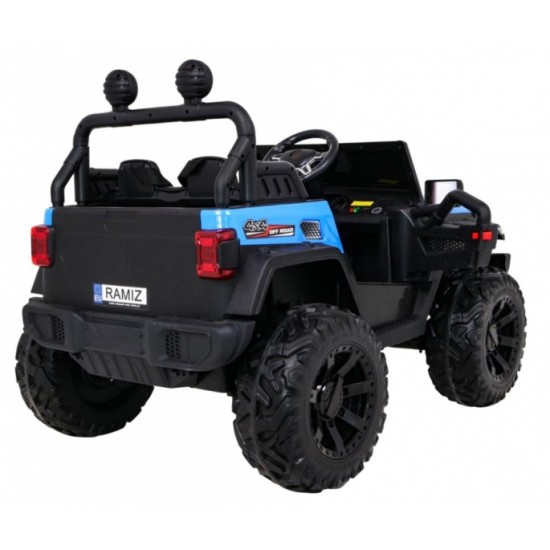 JOKO Elektrické autíčko Jeep 4x4 Master Of Terain, penové kolesá, kožené sedadlo, modré