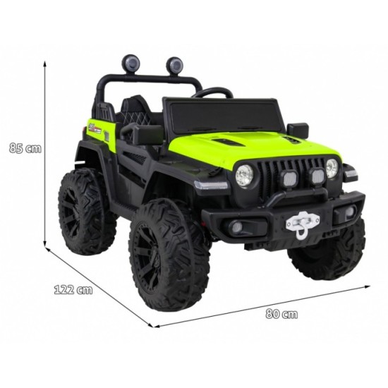 JOKO Elektrické autíčko Jeep 4x4 Master Of Terain, penové kolesá, kožené sedadlo, zelené