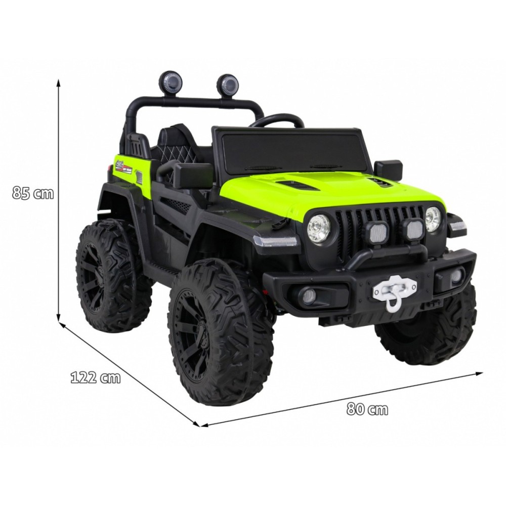 JOKO Elektrické autíčko Jeep 4x4 Master Of Terain, penové kolesá, kožené sedadlo, zelené