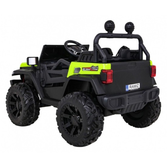 JOKO Elektrické autíčko Jeep 4x4 Master Of Terain, penové kolesá, kožené sedadlo, zelené