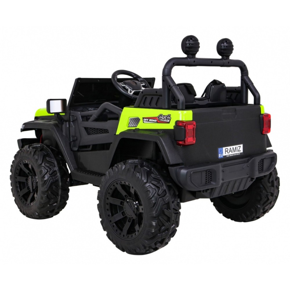 JOKO Elektrické autíčko Jeep 4x4 Master Of Terain, penové kolesá, kožené sedadlo, zelené