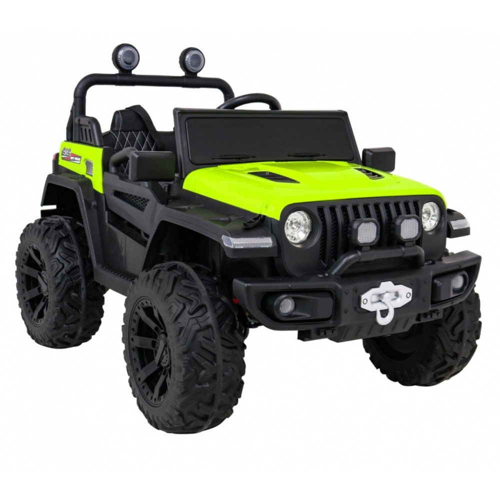JOKO Elektrické autíčko Jeep 4x4 Master Of Terain, penové kolesá, kožené sedadlo, zelené