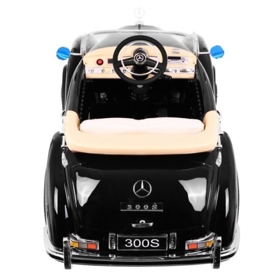 JOKO Elektrické autíčko Mercedes 300s RETRO, lakované, penové kolesá, odpružené, FM rádio, čierna