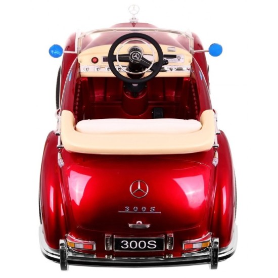 JOKO Elektrické autíčko Mercedes 300s RETRO, lakované, penové kolesá, odpružené, FM rádio, červené