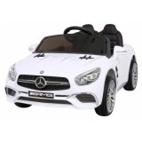 JOKO Elektrické autíčko Mercedes Benz AMG SL65 S, Efekt Hojdania, penové kolesá, kožené sedadlo, biele