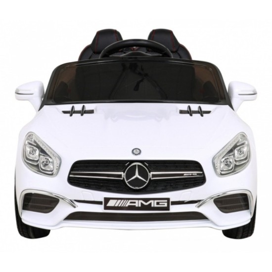 JOKO Elektrické autíčko Mercedes Benz AMG SL65 S, Efekt Hojdania, penové kolesá, kožené sedadlo, biele