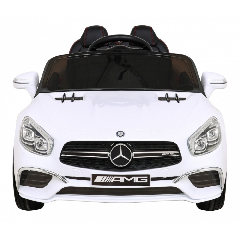 JOKO Elektrické autíčko Mercedes Benz AMG SL65 S, Efekt Hojdania, penové kolesá, kožené sedadlo, biele