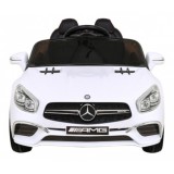 JOKO Elektrické autíčko Mercedes Benz AMG SL65 S, Efekt Hojdania, penové kolesá, kožené sedadlo, biele
