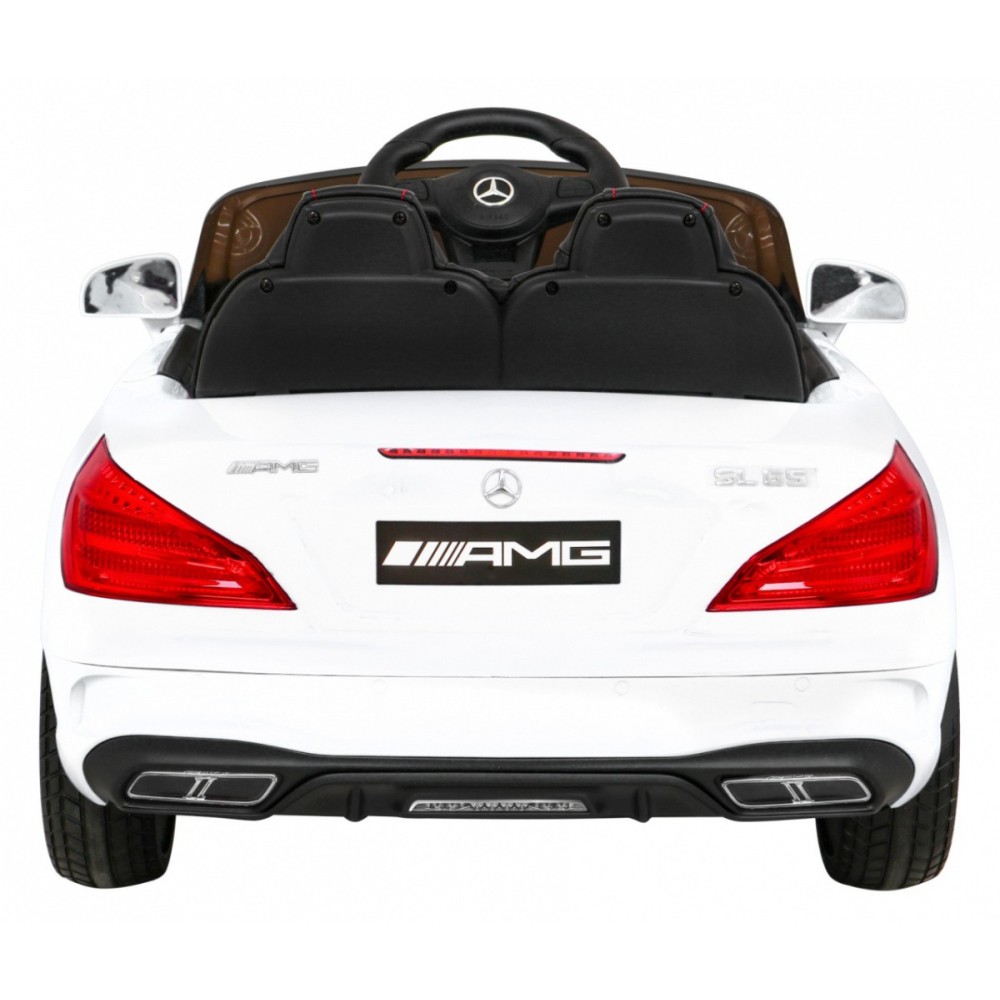JOKO Elektrické autíčko Mercedes Benz AMG SL65 S, Efekt Hojdania, penové kolesá, kožené sedadlo, biele