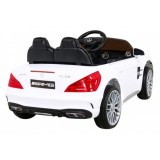 JOKO Elektrické autíčko Mercedes Benz AMG SL65 S, Efekt Hojdania, penové kolesá, kožené sedadlo, biele