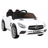 JOKO Elektrické autíčko Mercedes Benz AMG SL65 S, Efekt Hojdania, penové kolesá, kožené sedadlo, biele