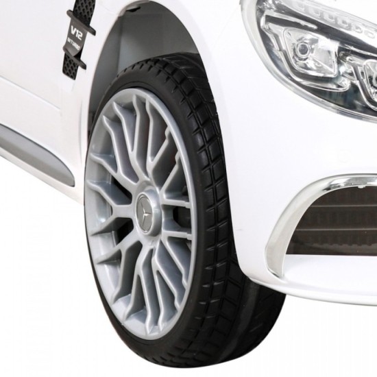 JOKO Elektrické autíčko Mercedes Benz AMG SL65 S, Efekt Hojdania, penové kolesá, kožené sedadlo, biele