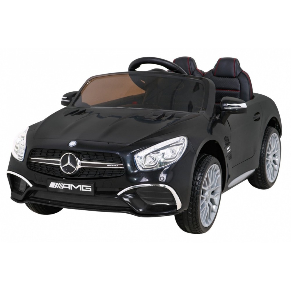 JOKO Elektrické autíčko Mercedes Benz AMG SL65 S, Efekt Hojdania, Penové kolesá, Kožené sedadlo, čierne