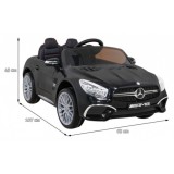 JOKO Elektrické autíčko Mercedes Benz AMG SL65 S, Efekt Hojdania, Penové kolesá, Kožené sedadlo, čierne