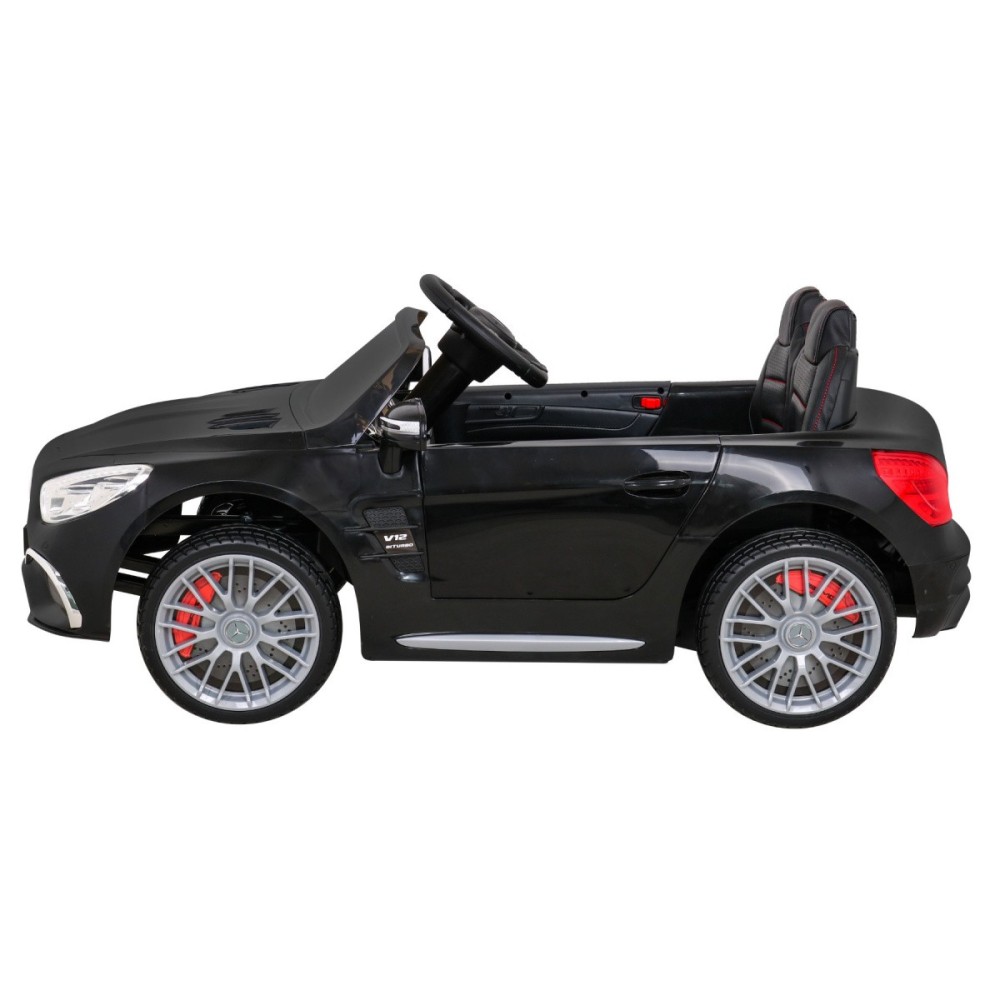JOKO Elektrické autíčko Mercedes Benz AMG SL65 S, Efekt Hojdania, Penové kolesá, Kožené sedadlo, čierne