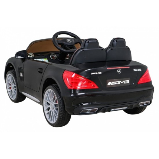 JOKO Elektrické autíčko Mercedes Benz AMG SL65 S, Efekt Hojdania, Penové kolesá, Kožené sedadlo, čierne