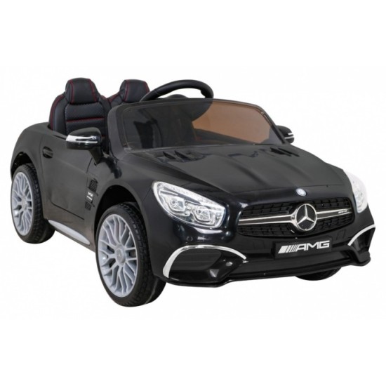 JOKO Elektrické autíčko Mercedes Benz AMG SL65 S, Efekt Hojdania, Penové kolesá, Kožené sedadlo, čierne