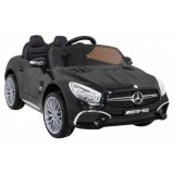 JOKO Elektrické autíčko Mercedes Benz AMG SL65 S, Efekt Hojdania, Penové kolesá, Kožené sedadlo, čierne