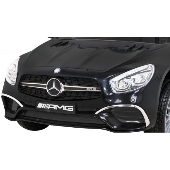 JOKO Elektrické autíčko Mercedes Benz AMG SL65 S, Efekt Hojdania, Penové kolesá, Kožené sedadlo, čierne