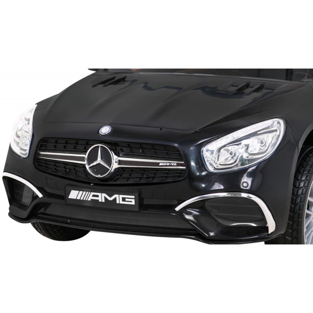 JOKO Elektrické autíčko Mercedes Benz AMG SL65 S, Efekt Hojdania, Penové kolesá, Kožené sedadlo, čierne