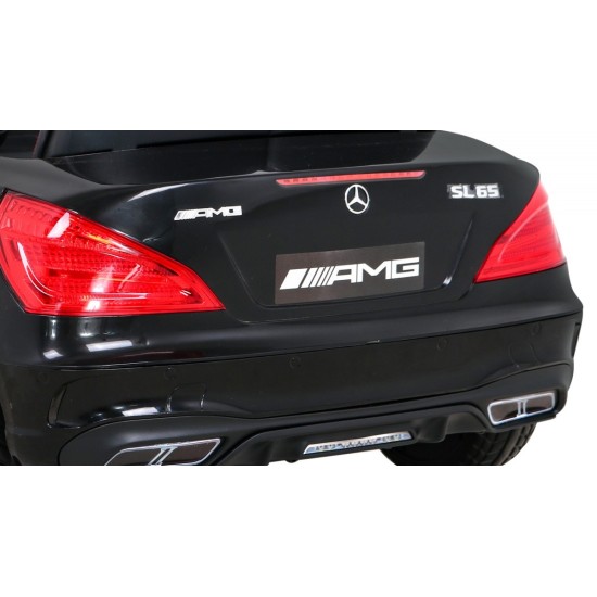 JOKO Elektrické autíčko Mercedes Benz AMG SL65 S, Efekt Hojdania, Penové kolesá, Kožené sedadlo, čierne