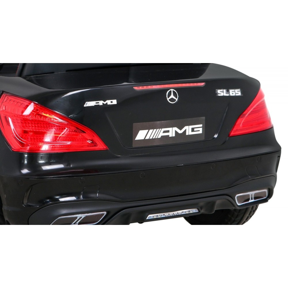 JOKO Elektrické autíčko Mercedes Benz AMG SL65 S, Efekt Hojdania, Penové kolesá, Kožené sedadlo, čierne