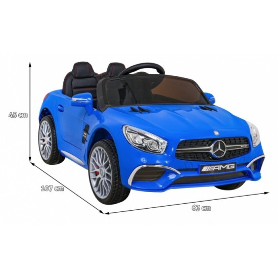 JOKO Elektrické autíčko Mercedes Benz AMG SL65 S, Efekt Hojdania, penové kolesá, kožené sedadlo, modré