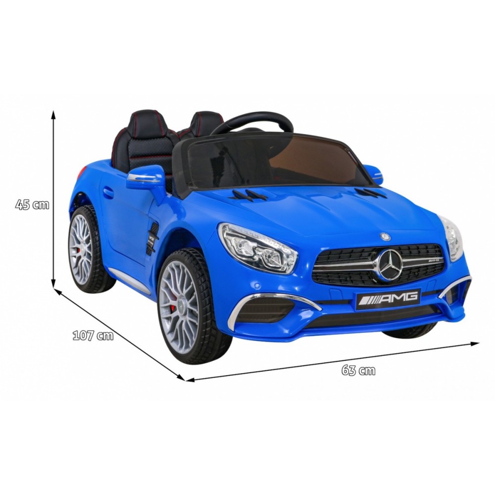 JOKO Elektrické autíčko Mercedes Benz AMG SL65 S, Efekt Hojdania, penové kolesá, kožené sedadlo, modré