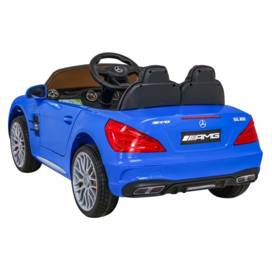 JOKO Elektrické autíčko Mercedes Benz AMG SL65 S, Efekt Hojdania, penové kolesá, kožené sedadlo, modré