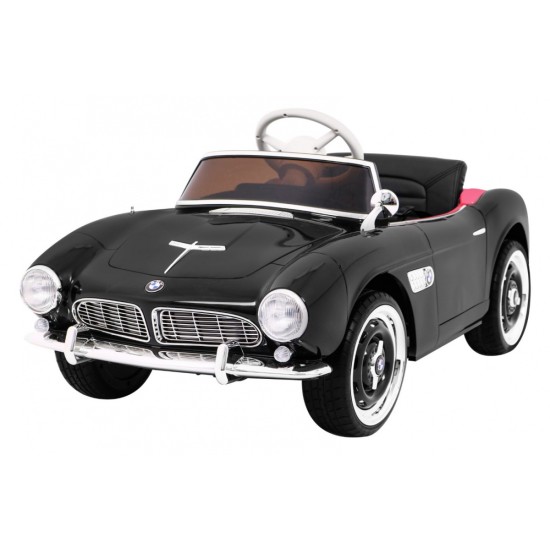 JOKO Elektrické autíčko BMW 507 Retro, penové kolesá, kožené sedadlo, USB, MP3, čierne