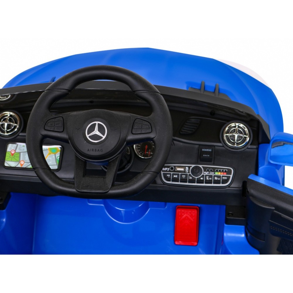 JOKO Elektrické autíčko Mercedes Benz AMG SL65 S, Efekt Hojdania, penové kolesá, kožené sedadlo, modré