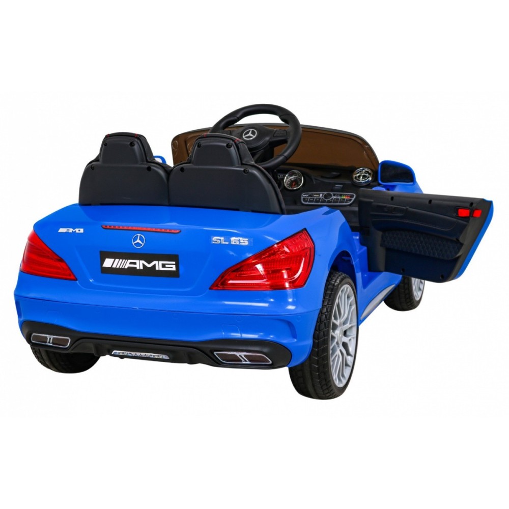 JOKO Elektrické autíčko Mercedes Benz AMG SL65 S, Efekt Hojdania, penové kolesá, kožené sedadlo, modré