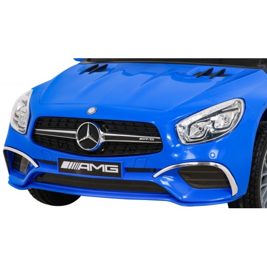 JOKO Elektrické autíčko Mercedes Benz AMG SL65 S, Efekt Hojdania, penové kolesá, kožené sedadlo, modré