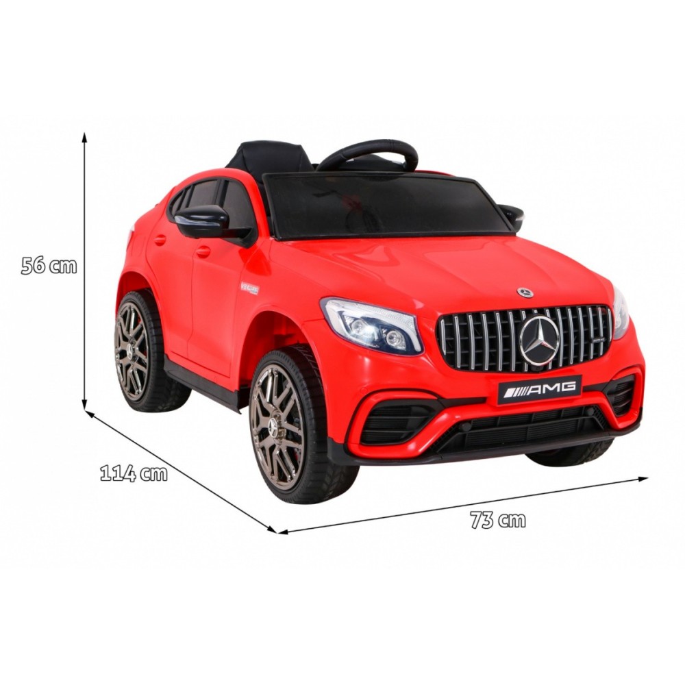 JOKO Elektrické autíčko Mercedes Benz GLC63S 4x4, penové kolesá, kožené sedadlo, červené