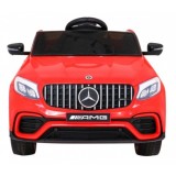 JOKO Elektrické autíčko Mercedes Benz GLC63S 4x4, penové kolesá, kožené sedadlo, červené