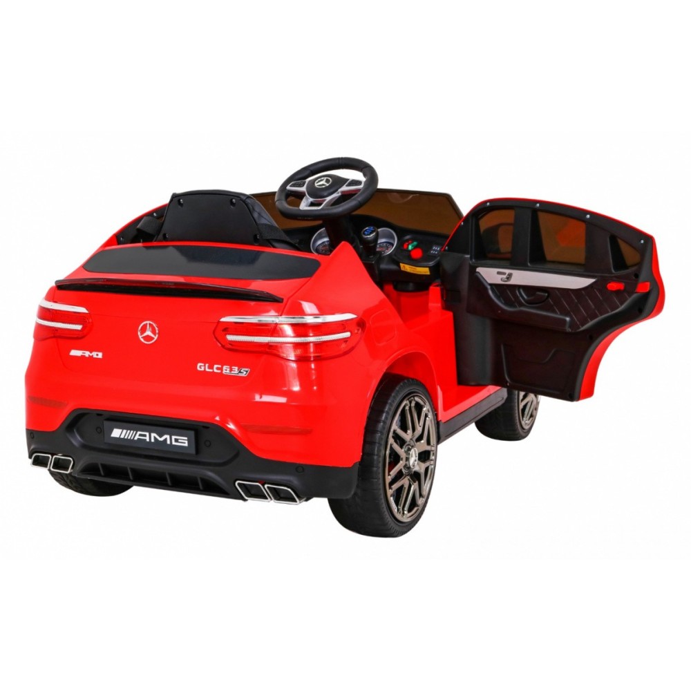 JOKO Elektrické autíčko Mercedes Benz GLC63S 4x4, penové kolesá, kožené sedadlo, červené