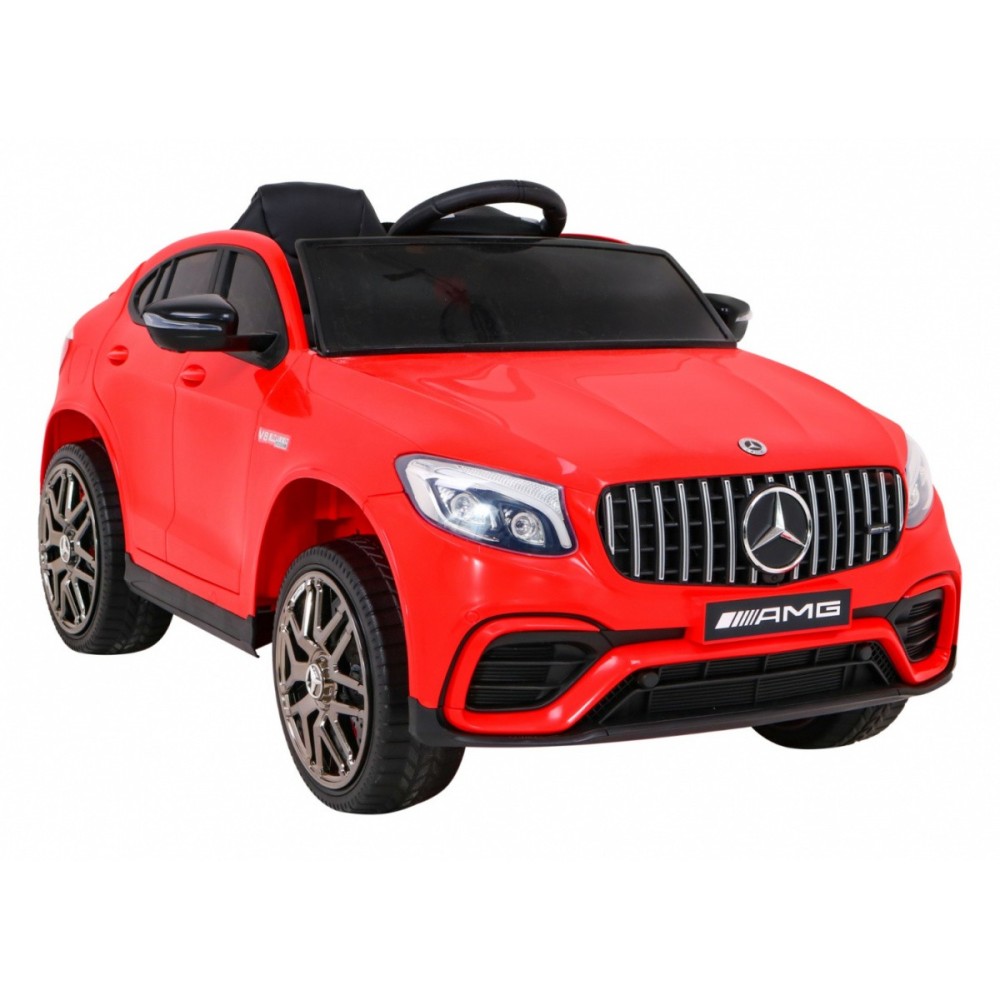 JOKO Elektrické autíčko Mercedes Benz GLC63S 4x4, penové kolesá, kožené sedadlo, červené
