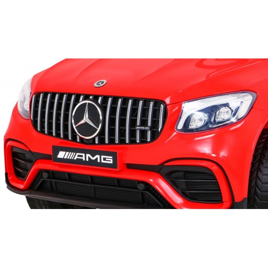 JOKO Elektrické autíčko Mercedes Benz GLC63S 4x4, penové kolesá, kožené sedadlo, červené