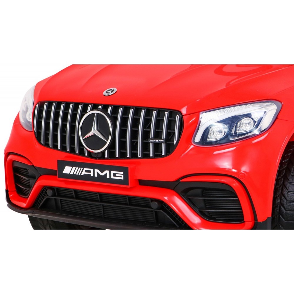 JOKO Elektrické autíčko Mercedes Benz GLC63S 4x4, penové kolesá, kožené sedadlo, červené