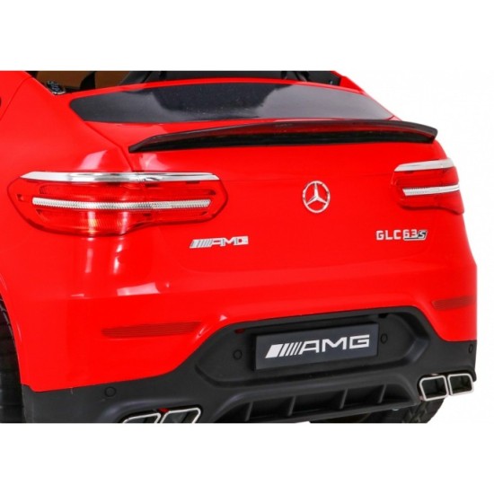 JOKO Elektrické autíčko Mercedes Benz GLC63S 4x4, penové kolesá, kožené sedadlo, červené