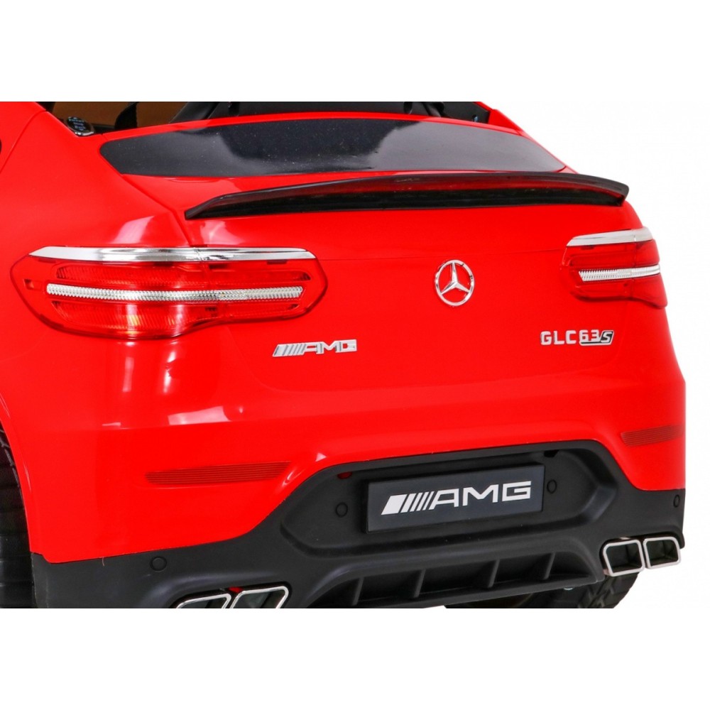 JOKO Elektrické autíčko Mercedes Benz GLC63S 4x4, penové kolesá, kožené sedadlo, červené