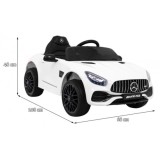 JOKO Elektrické autíčko Mercedes Benz GT, penové kolesá, kožené sedadlo, USB, biele